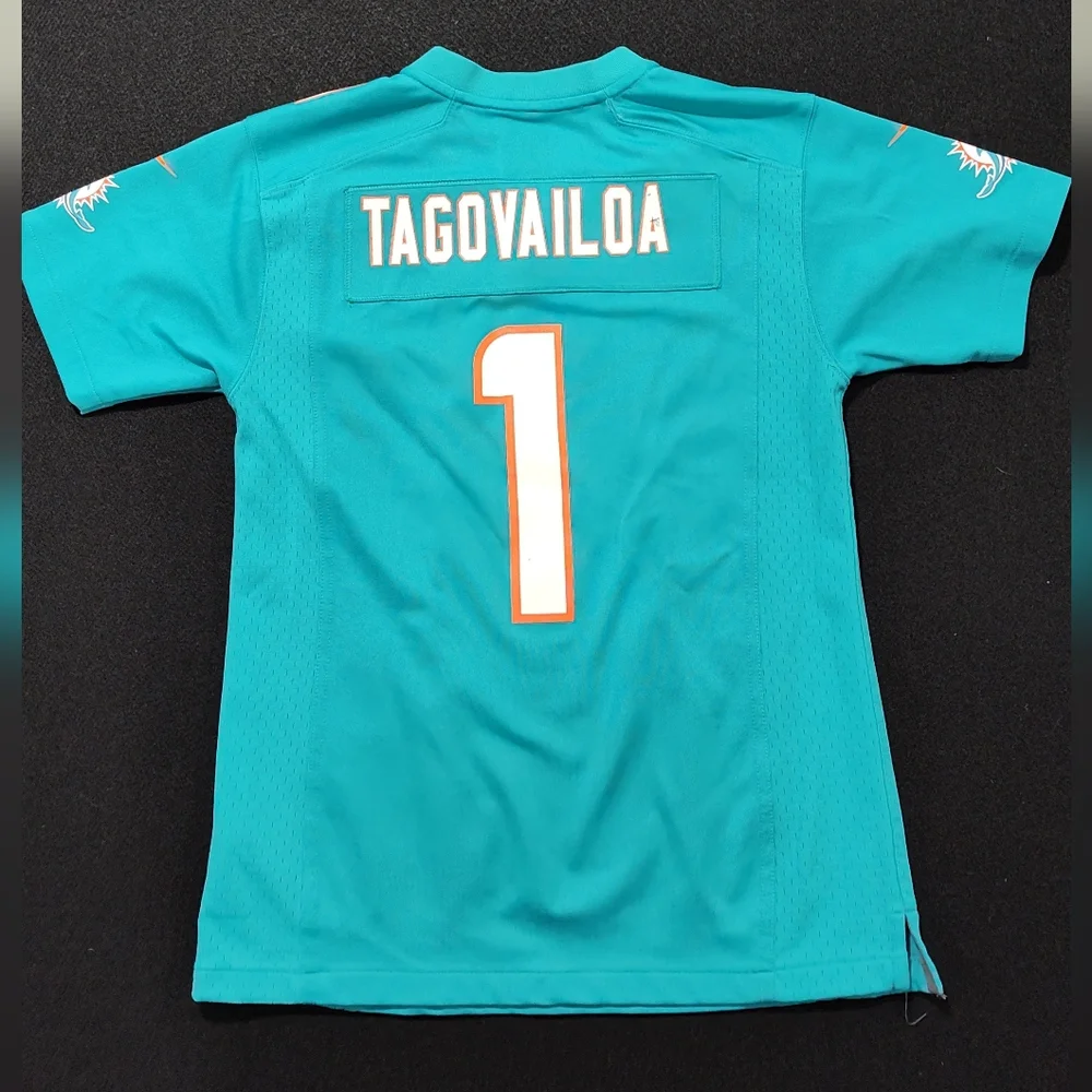Nike Youth Miami Dolphins Tua Tagovailoa #1 Aqua Game Jersey Youth Medium 10/12 - Picture 8 of 13